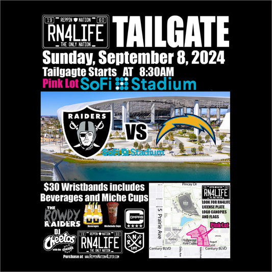 LA Tailgate Wristbands for 9-8-2024 PRE-ORDER ONLY