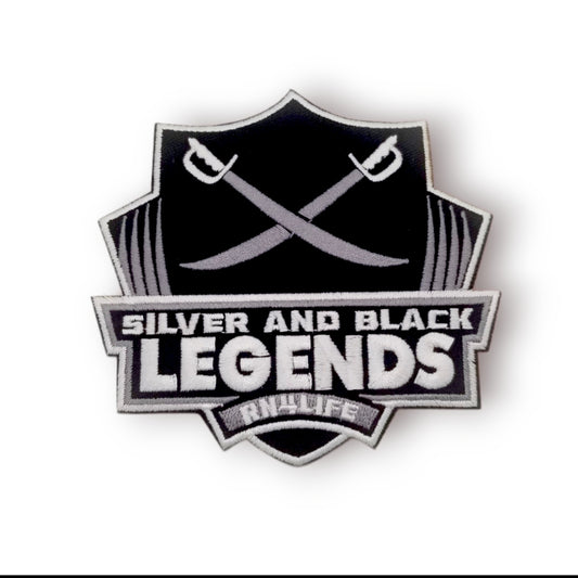 Silver and Black Legends Shield Patch
