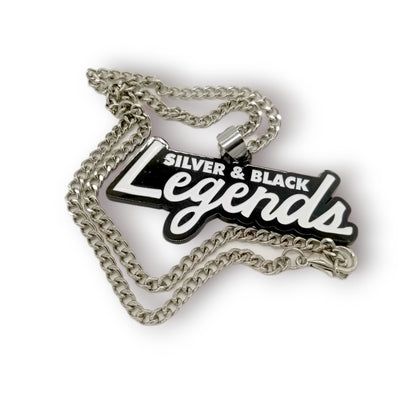 Silver and Black Legends Pendant and Chain